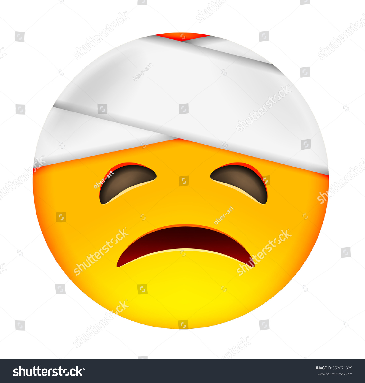 Emoticon Damaged Bandaged Head Smile Icon Stock Vector (Royalty Free ...