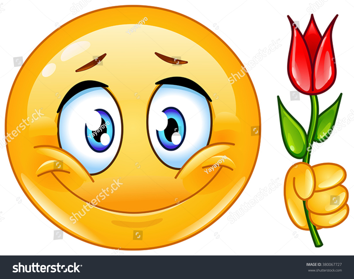 Emoticon Flower Stock Vector 380067727 - Shutterstock