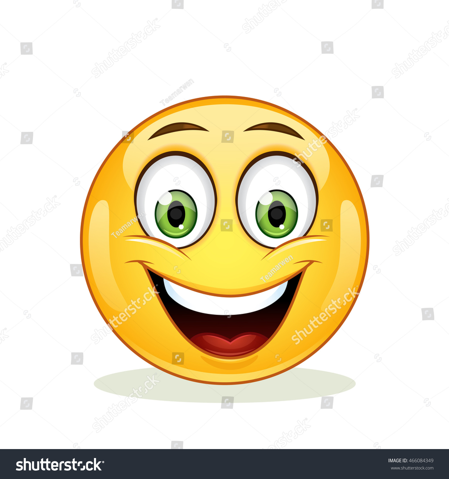 Emoticon With Happy Face. Stock Vector Illustration 466084349 ...