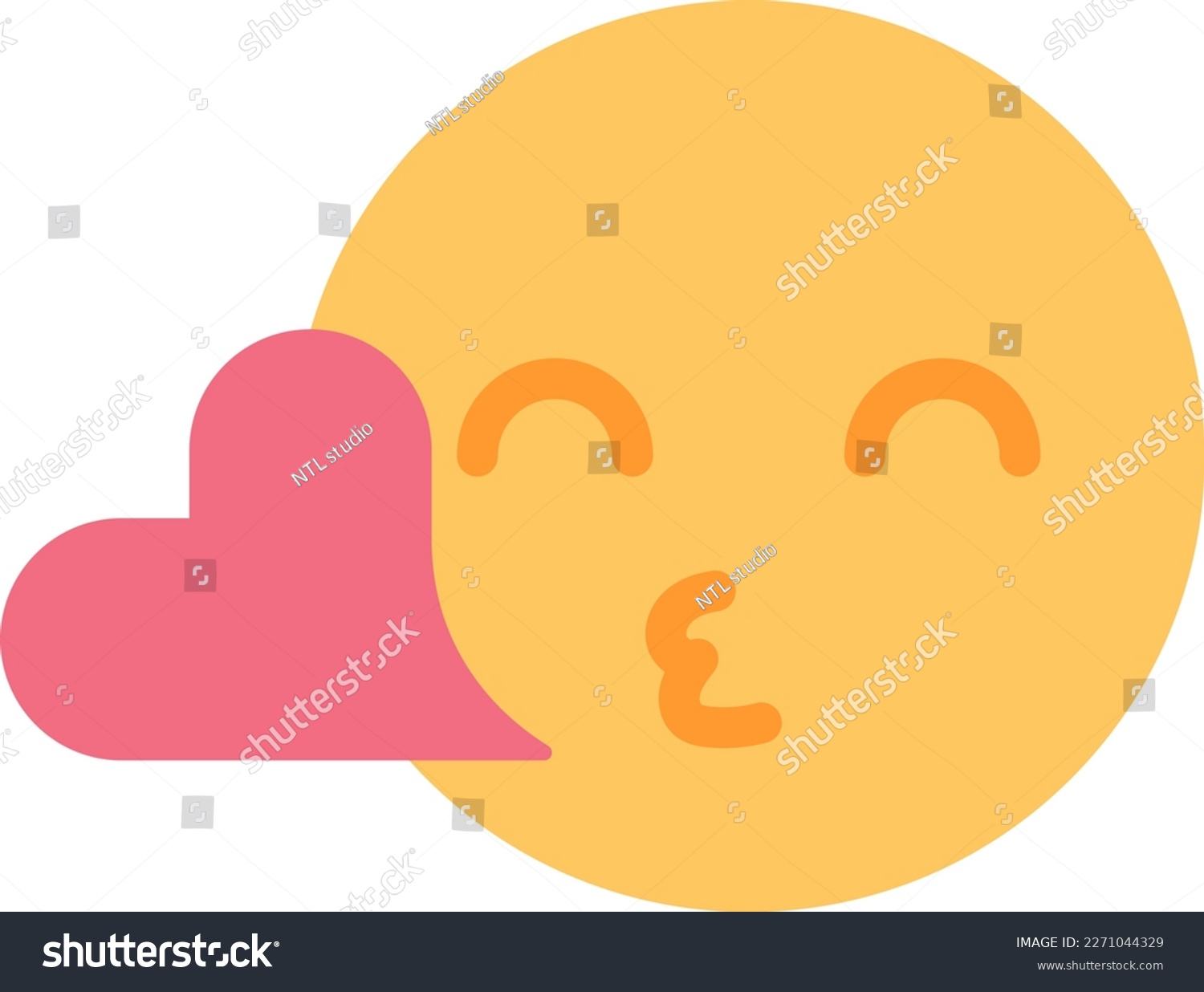SVG of Emotion blowing kiss with red heart semi flat color vector icon. Fall in love. Editable full sized element on white. Simple cartoon style spot illustration for web graphic design and animation svg