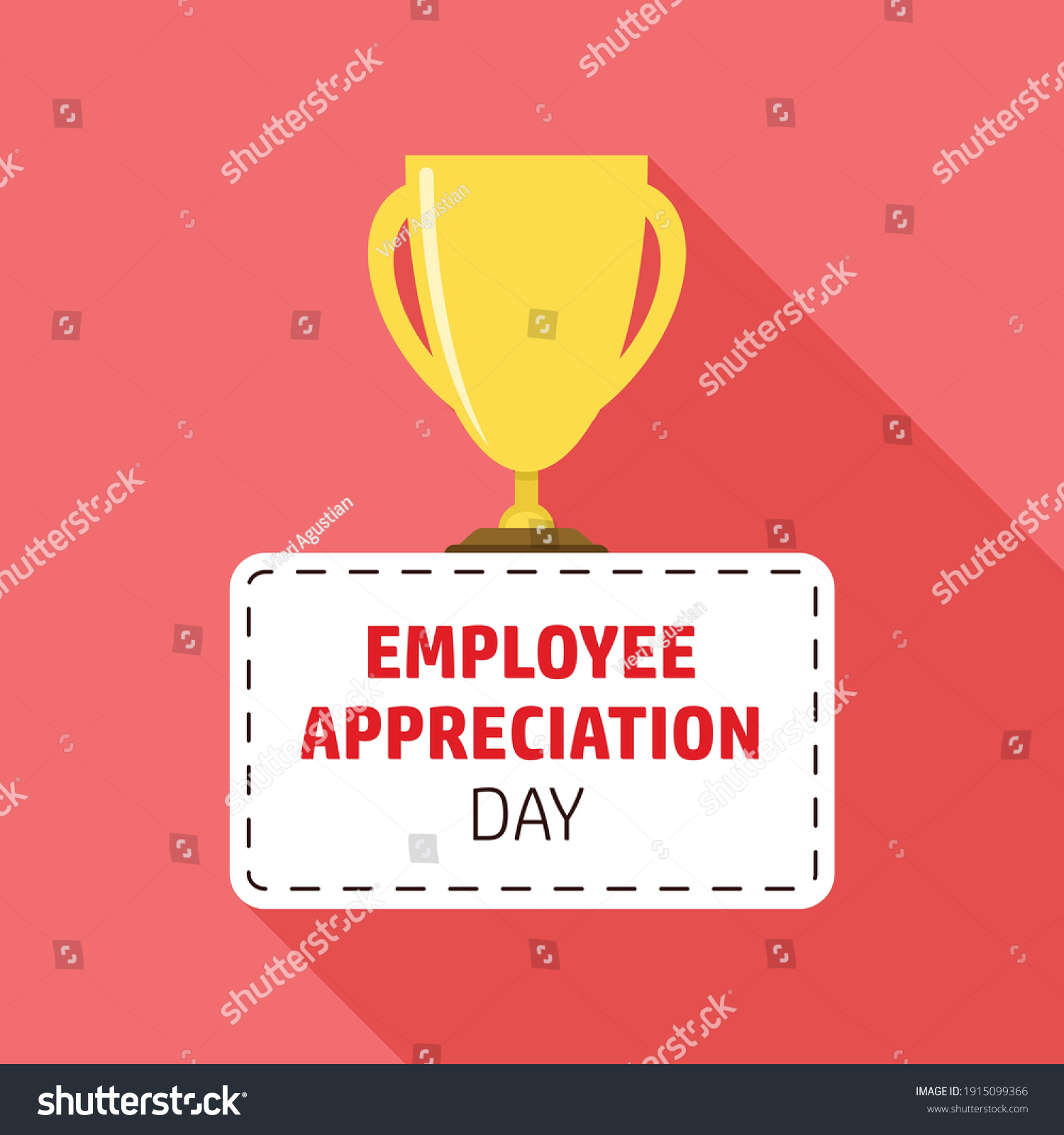 Employee Appreciation Day Concept Design Trophy Stock Vector (Royalty ...