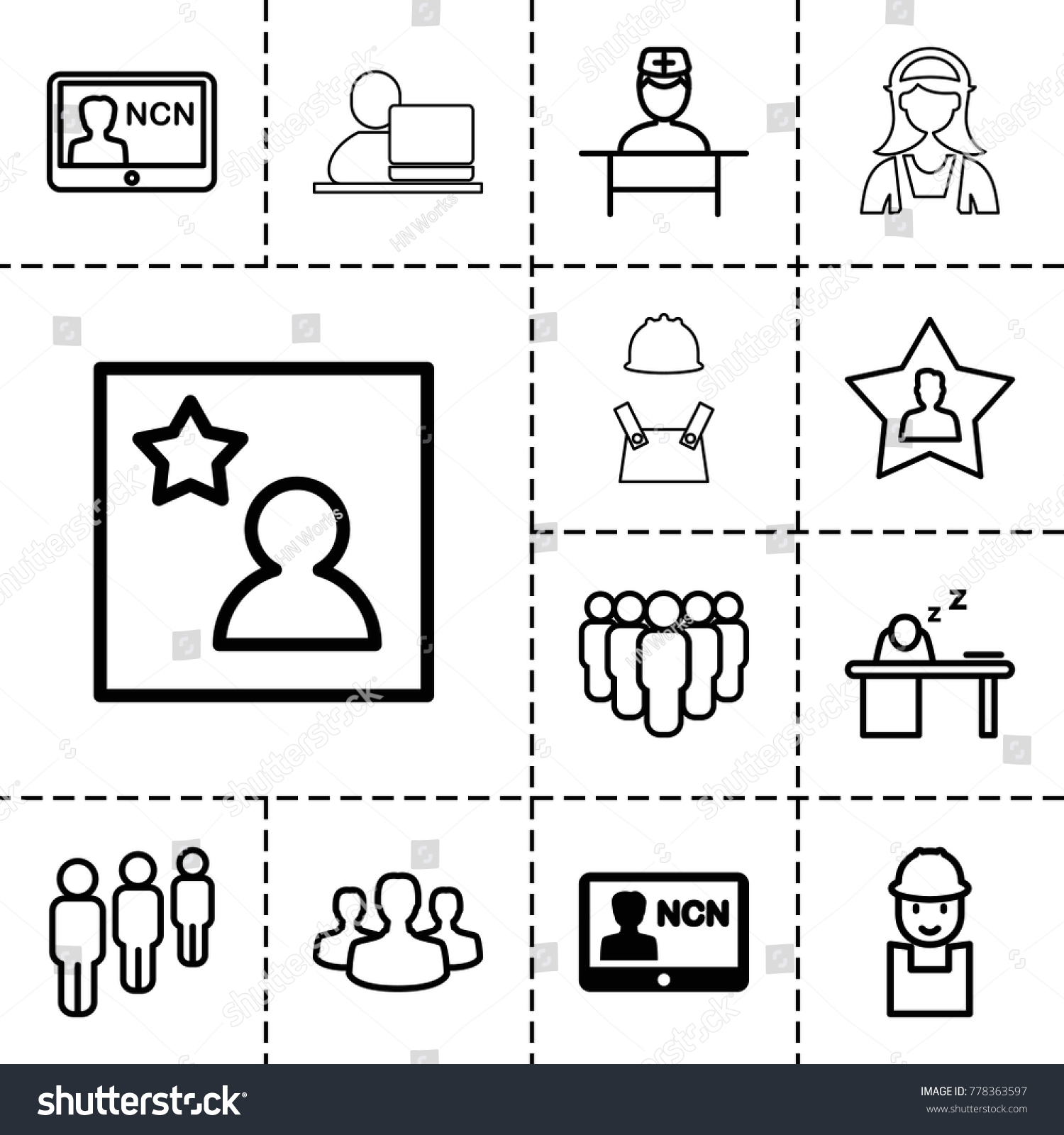 employee-icons-set-13-editable-outline-vector-de-stock-libre-de