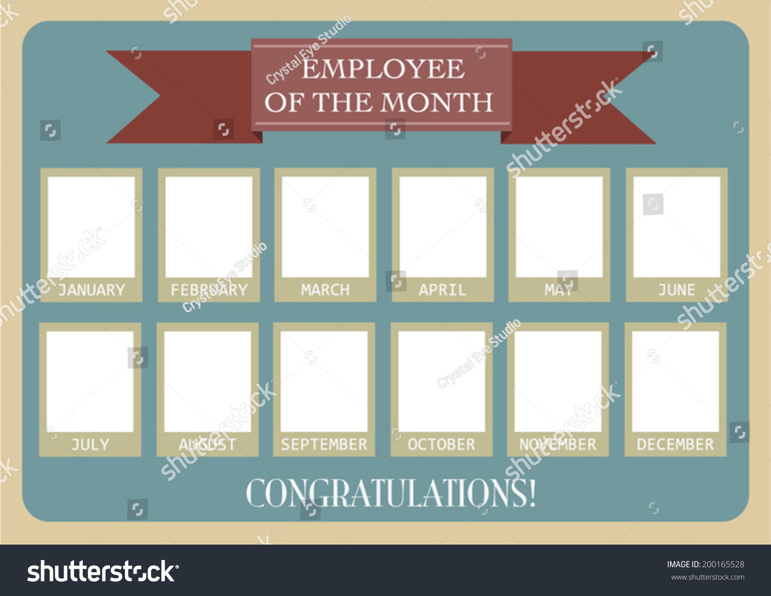 employee month photo calendar vector eps 10 stock vector (royalty