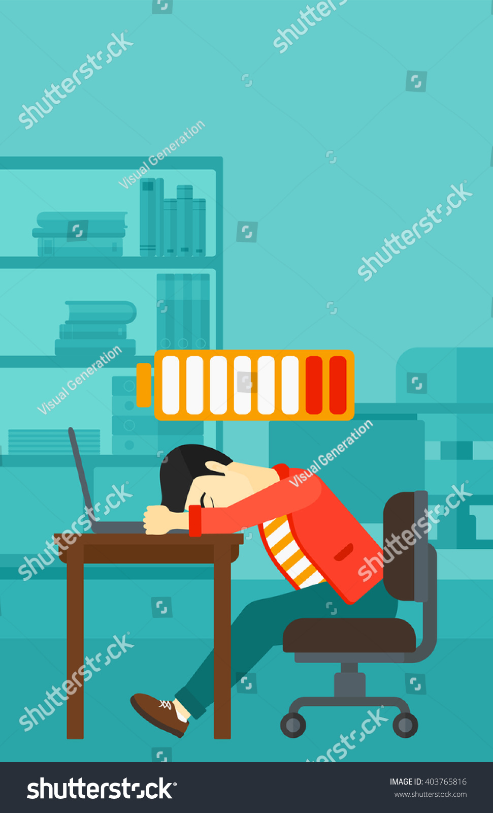 Employee Sleeping Workplace Stock Vector Royalty Free 403765816