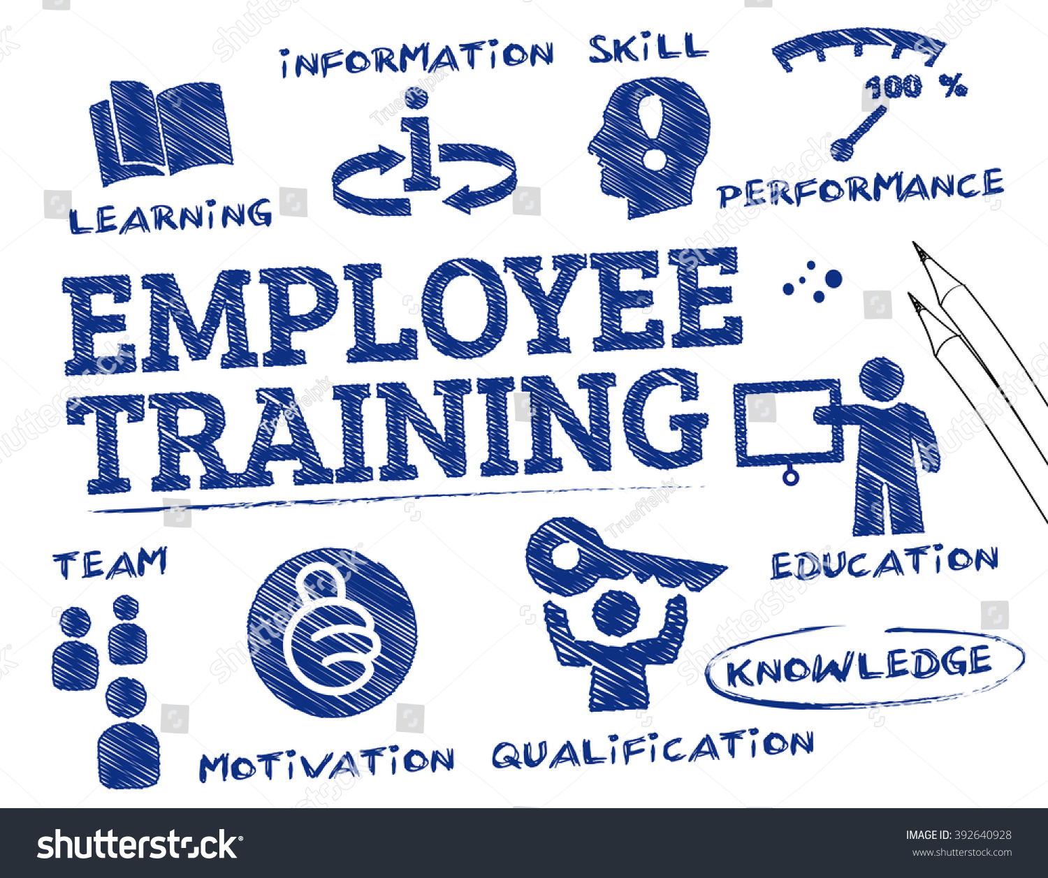 https www shutterstock com image vector employee training chart keywords icons 392640928