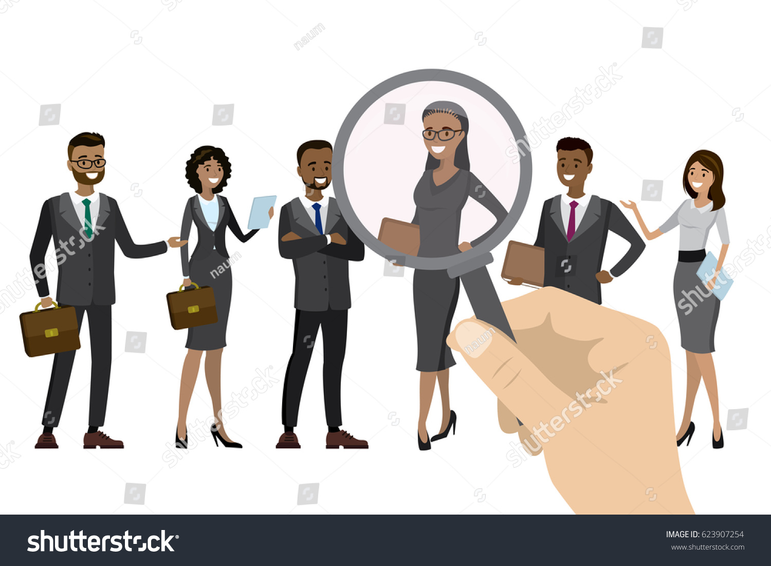 Employer Choice Candidate Selection Employees Group Stock Vector ...