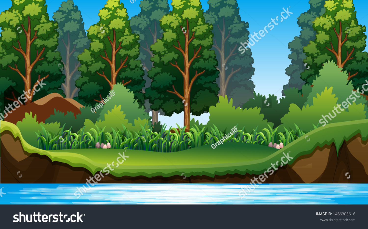 Empty Background Nature Scenery Illustration Stock Vector (Royalty Free ...