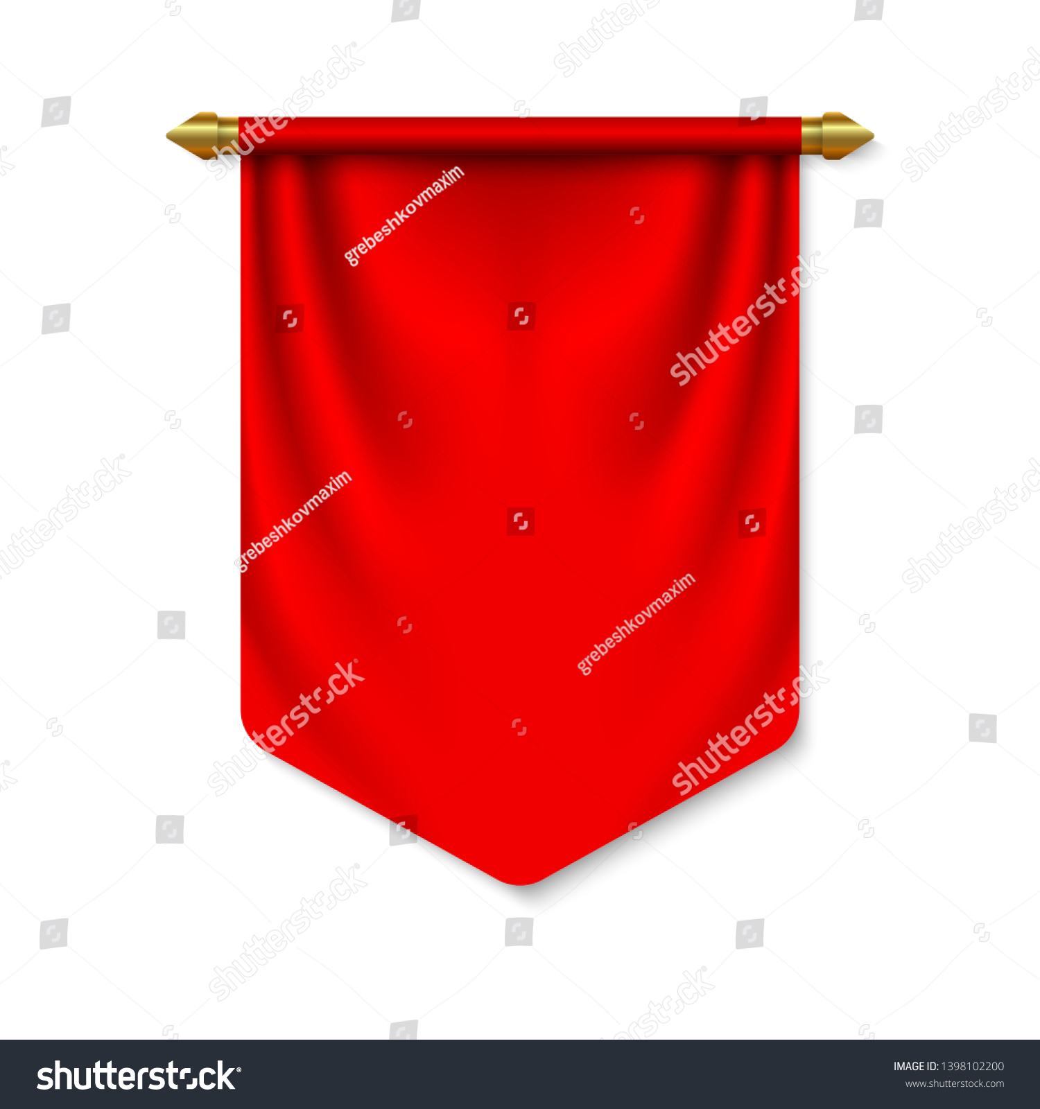 Empty 3d Pennant Template Blank Flag Stock Vector (Royalty Free ...