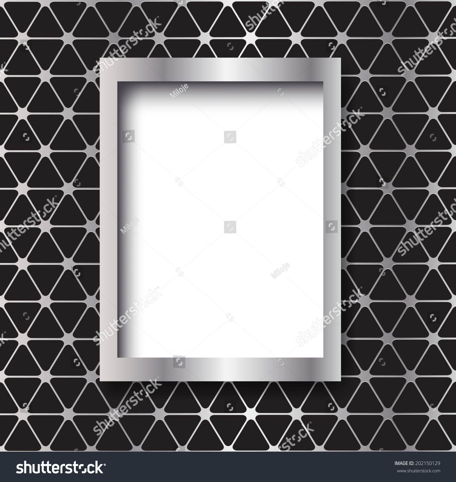 Empty Frame On Metal Background Vector Stock Vector (Royalty Free