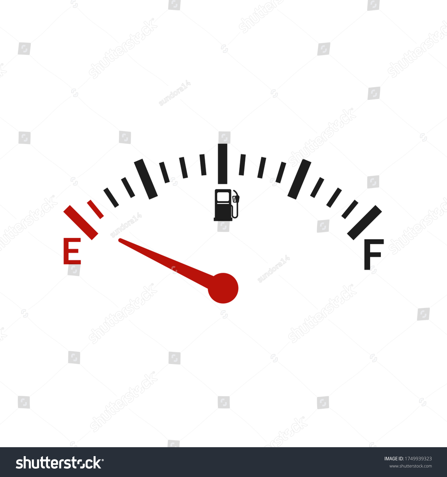 Empty Fuel Indicator Empty Fuel Meter Stock Vector (Royalty Free ...