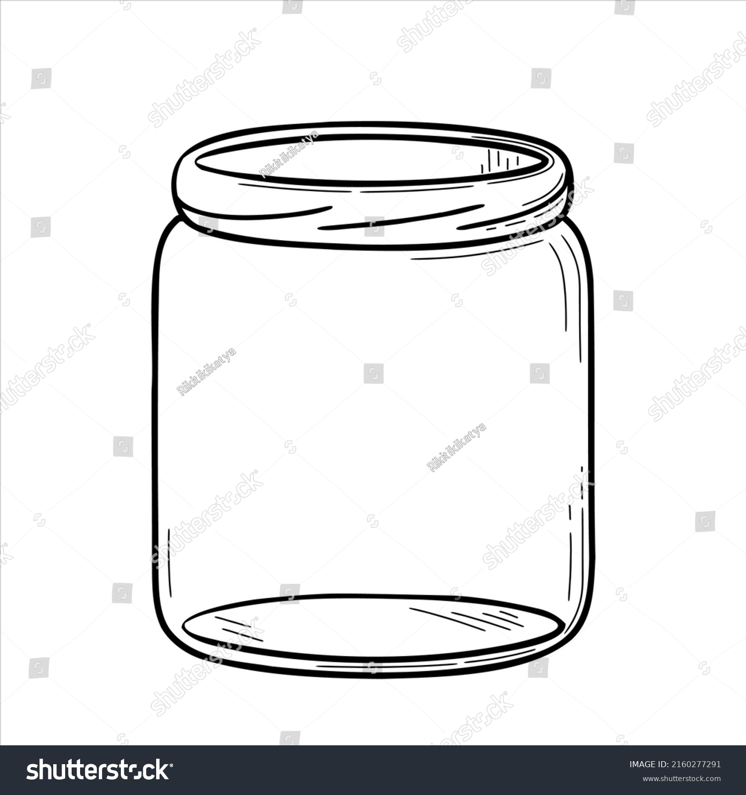 Empty Glass Jar Doodle Sketch Style Stock Vector (Royalty Free ...