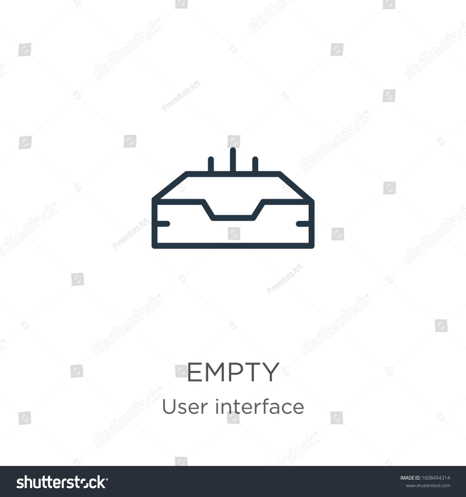 Empty Icon Thin Linear Empty Outline Stock Vector (Royalty Free ...