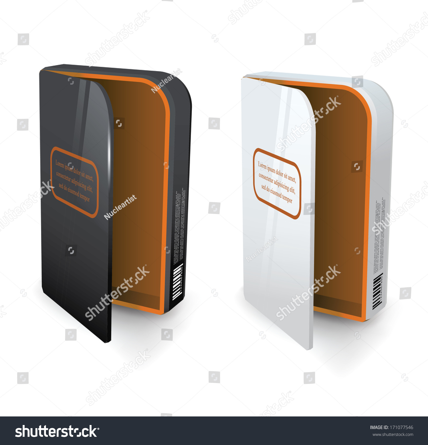 Empty Package Box Mockup Vector Illustration Stock Vector (Royalty Free ...