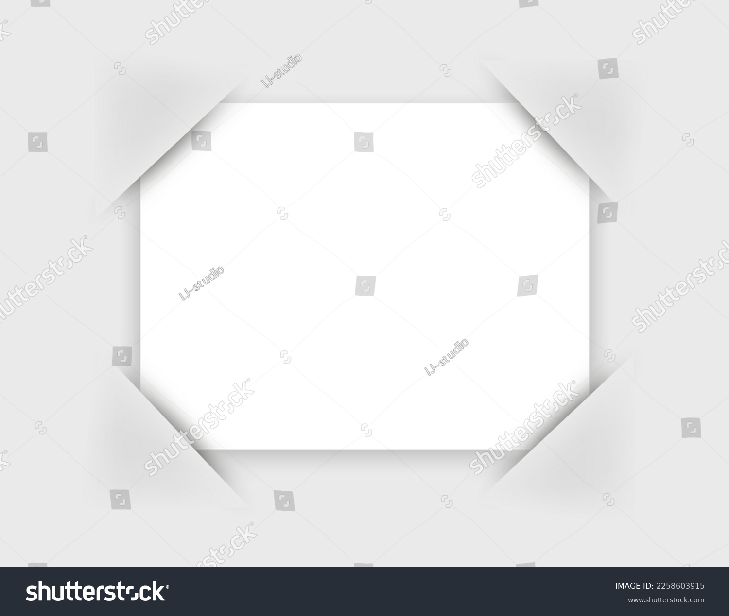 SVG of Empty page. Composite empty page with places for photo.Photo frame corners. svg