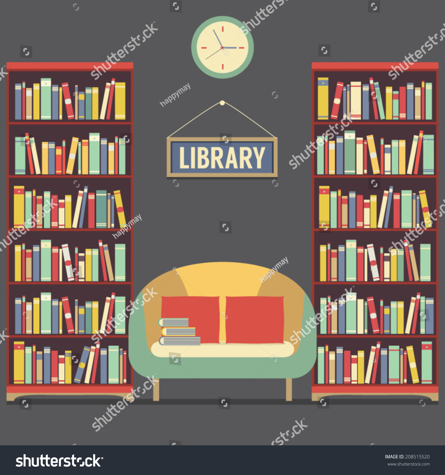 Download Empty Reading Seat Library Vector Illustration Stock ...