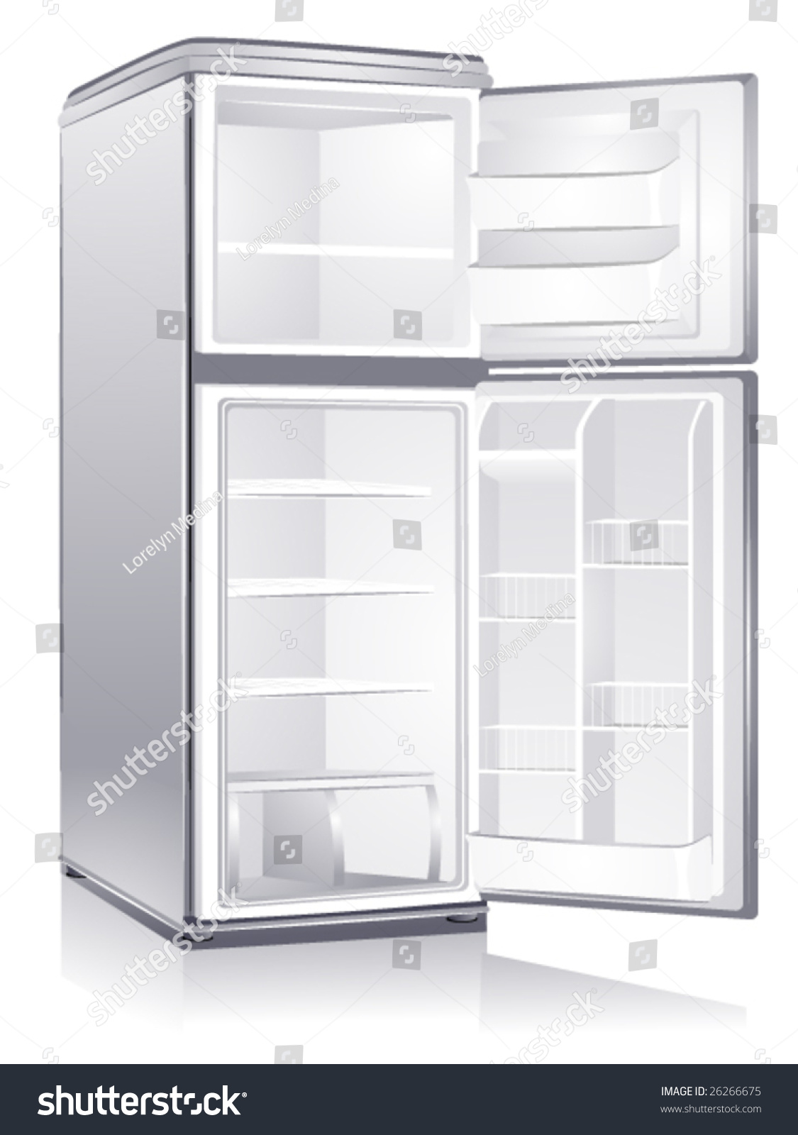 Empty Refrigerator Vector Stock Vector 26266675 - Shutterstock