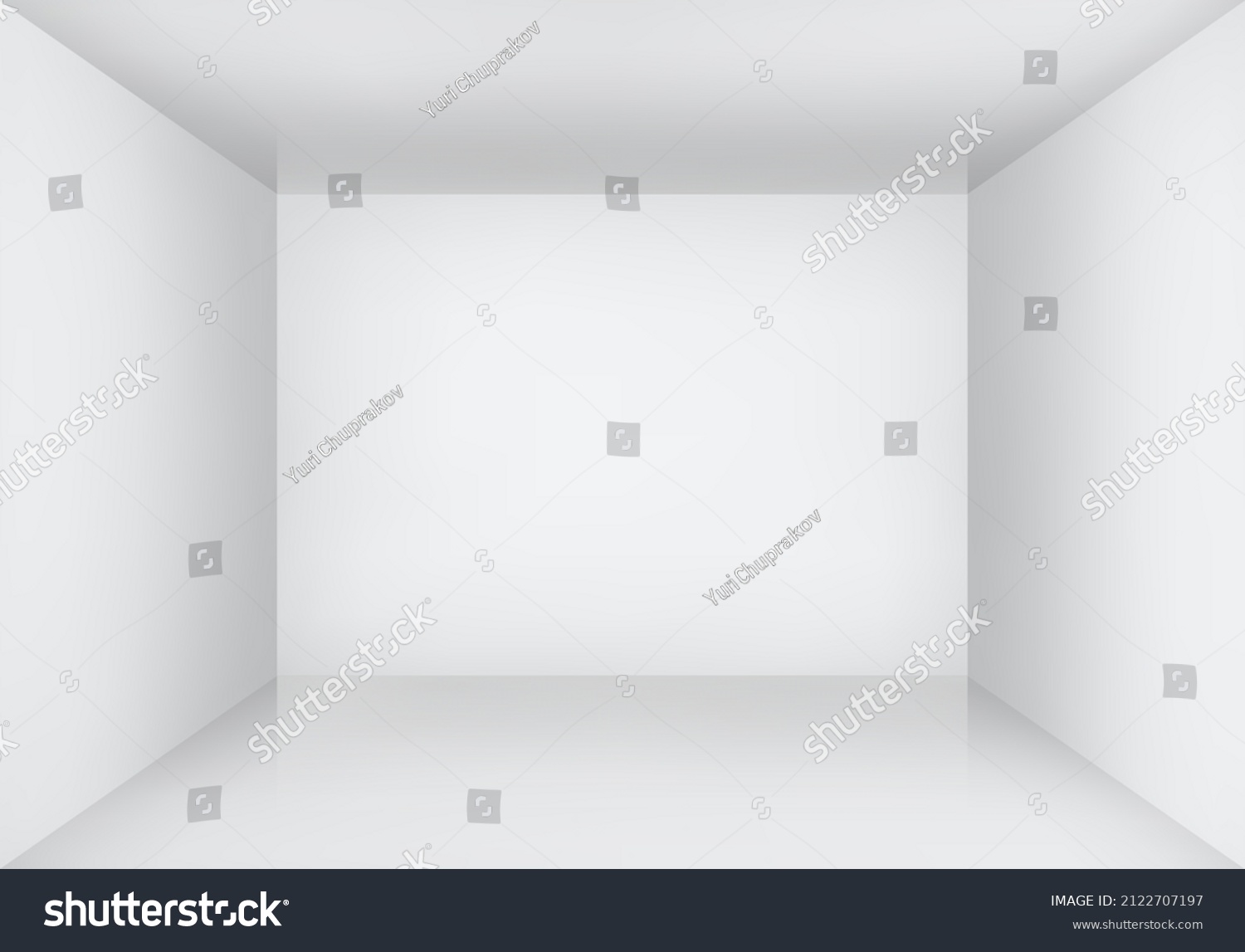 Empty Room Studio White Walls Box Stock Vector (Royalty Free) 2122707197