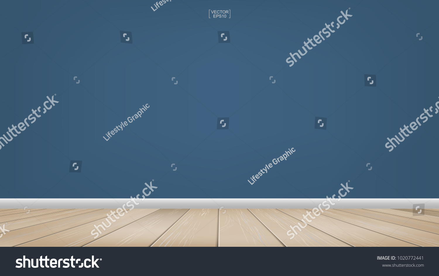 Empty Room Space Background Wooden Floor Stock Vector (Royalty Free