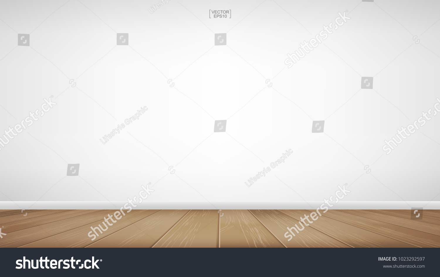Empty Room Space Background Wooden Floor Stock Vector (Royalty Free
