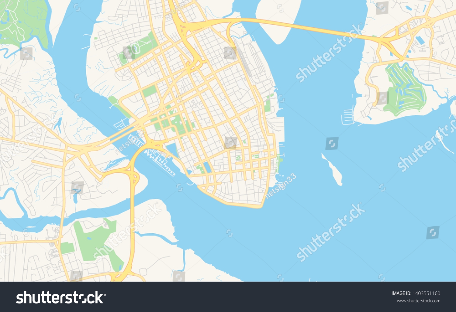 Printable Map Of Charleston Sc Empty Vector Map Charleston South Carolina Stock Vector (Royalty Free)  1403551160 | Shutterstock