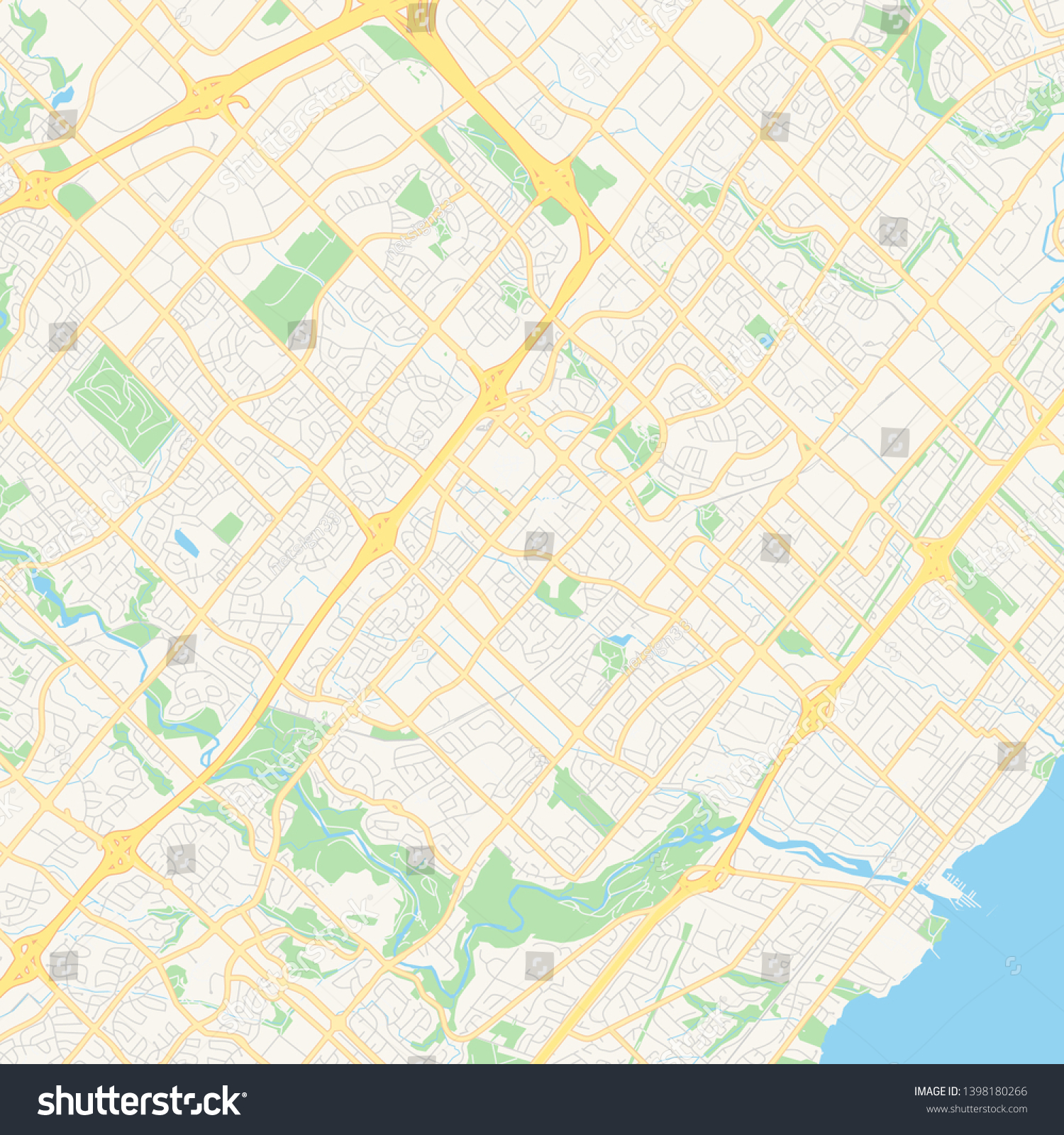 Map Of Mississauga Roads Empty Vector Map Mississauga Ontario Canada Stock Vector (Royalty Free)  1398180266 | Shutterstock