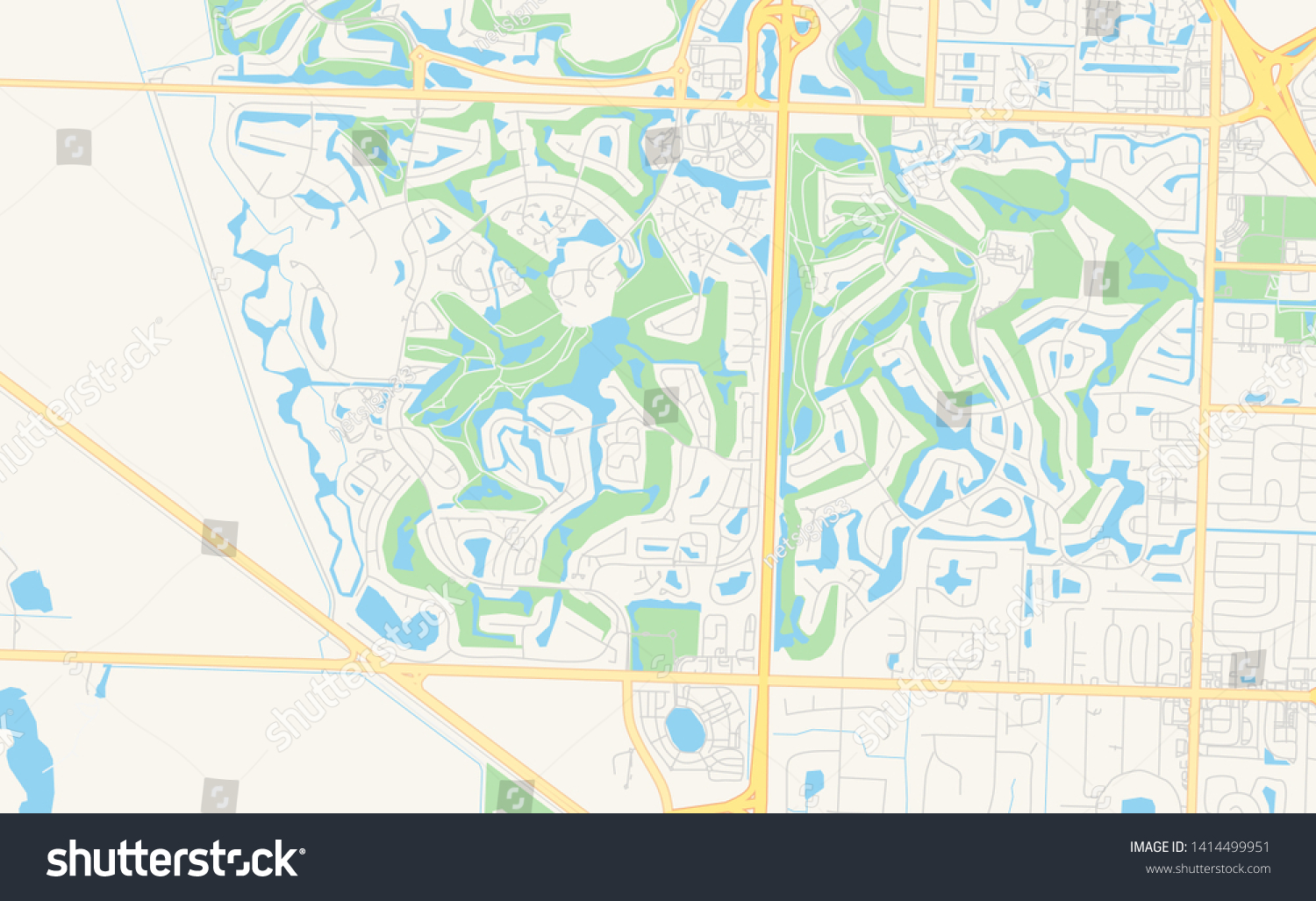 Empty Vector Map Palm Beach Gardens Stock Vector Royalty Free