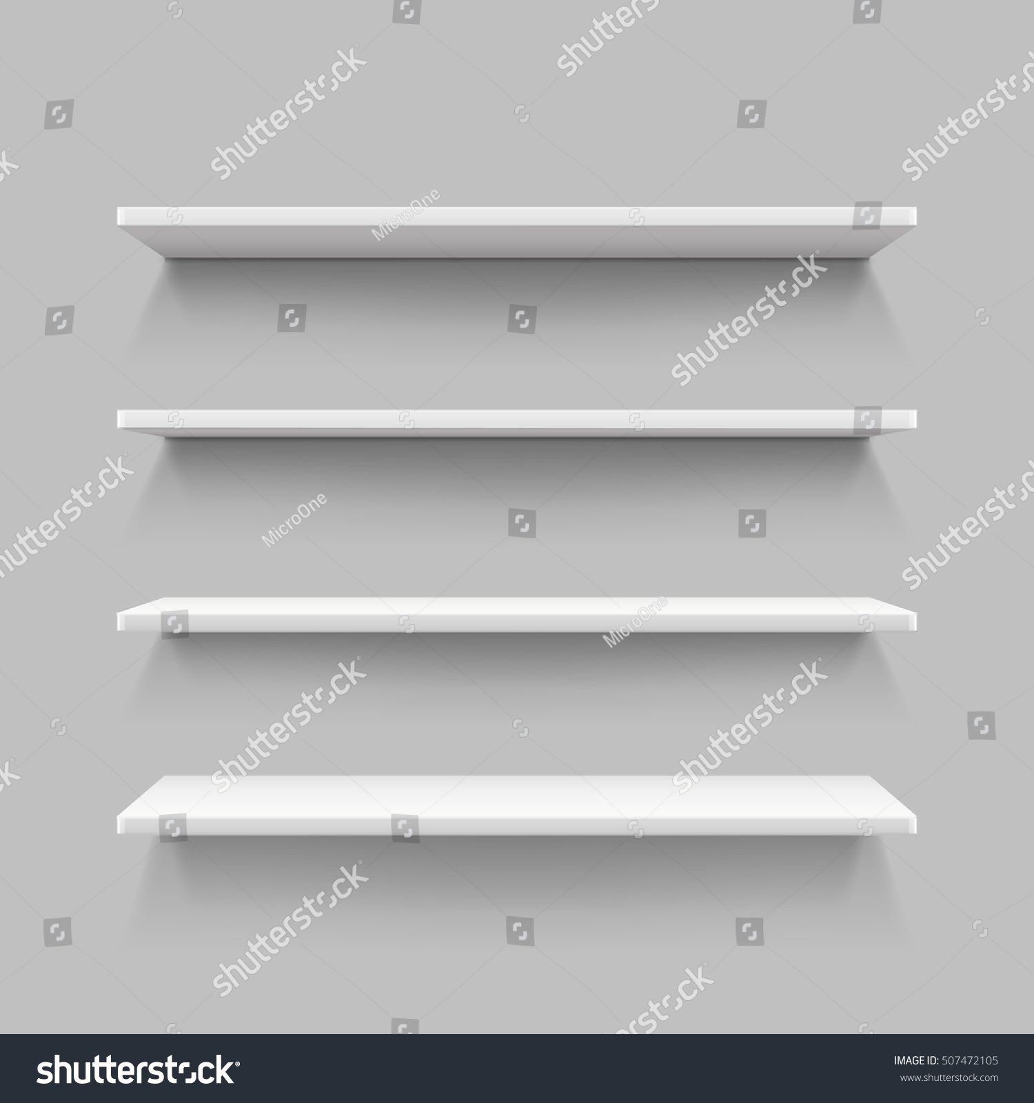 Empty White Shop Shelf Retail Shelves 3d Store Wall Display Vector Illustration Empty White Shop Shelf Retail Shelves 3d Store Wall Display Vector Illustration