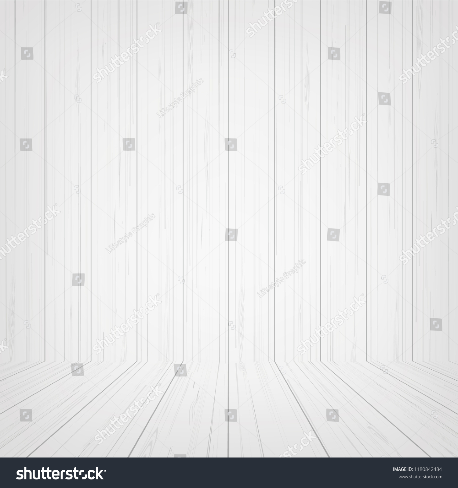 Empty White Wooden Room Space Background Stock Vector (Royalty Free