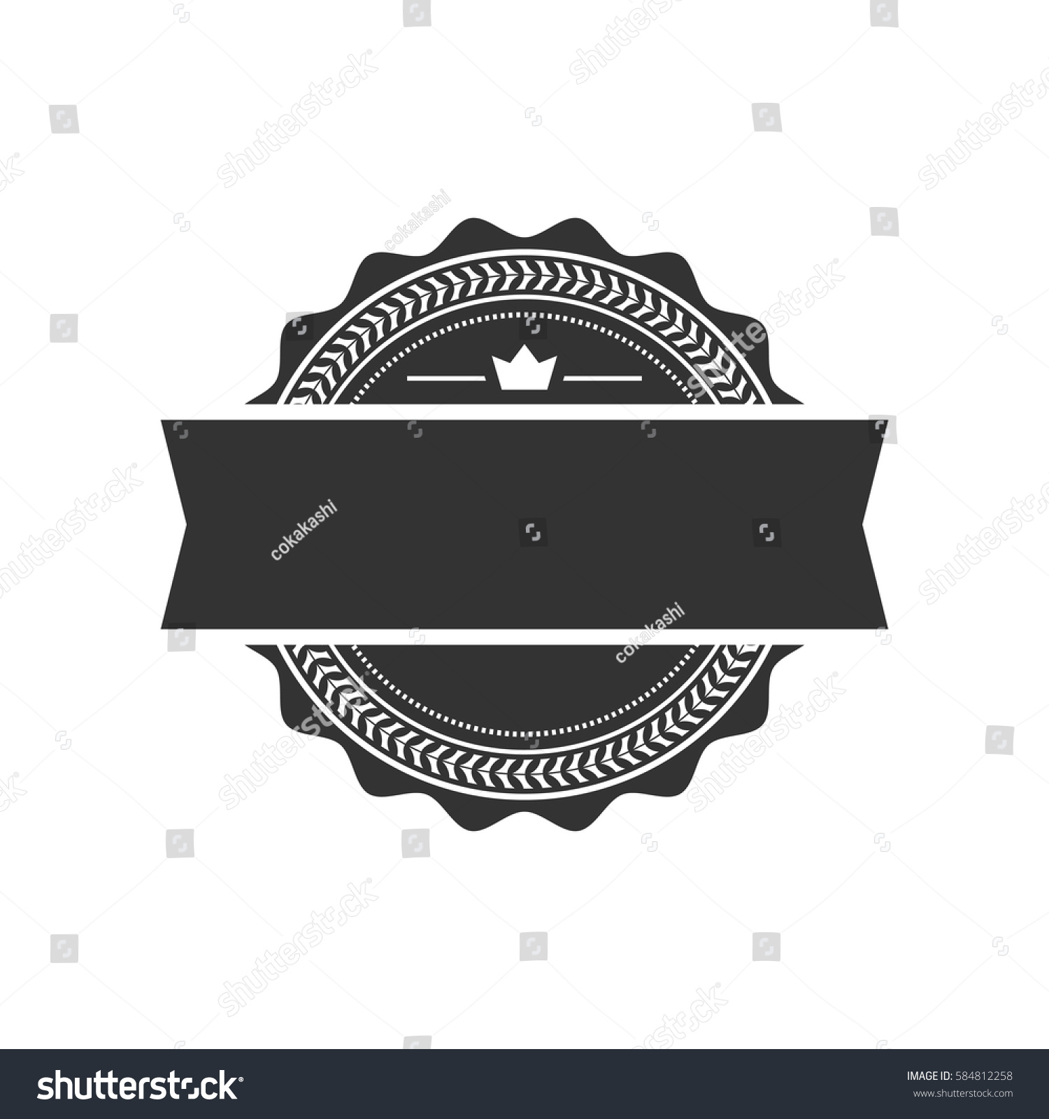 Empty Word Ribbon Bar Crown Circle Stock Vector (Royalty Free ...