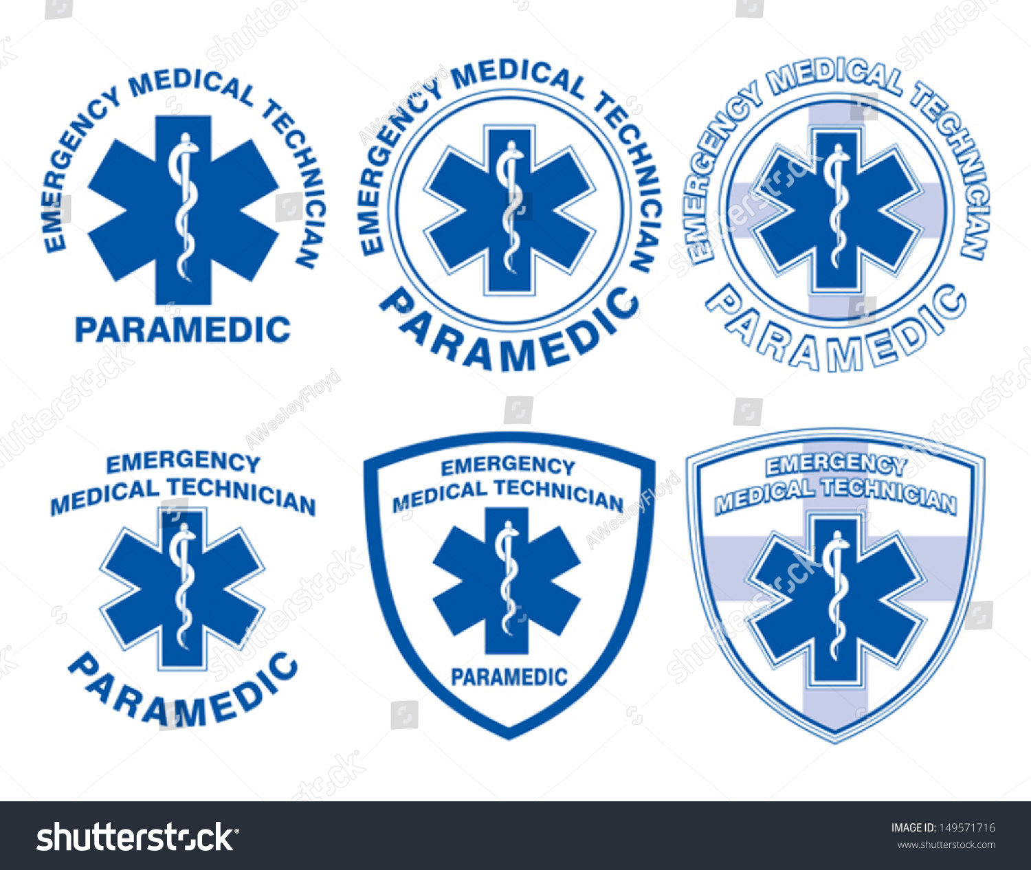 Emt Paramedic Medical Designs Illustration Six Stock Vector 149571716 ...