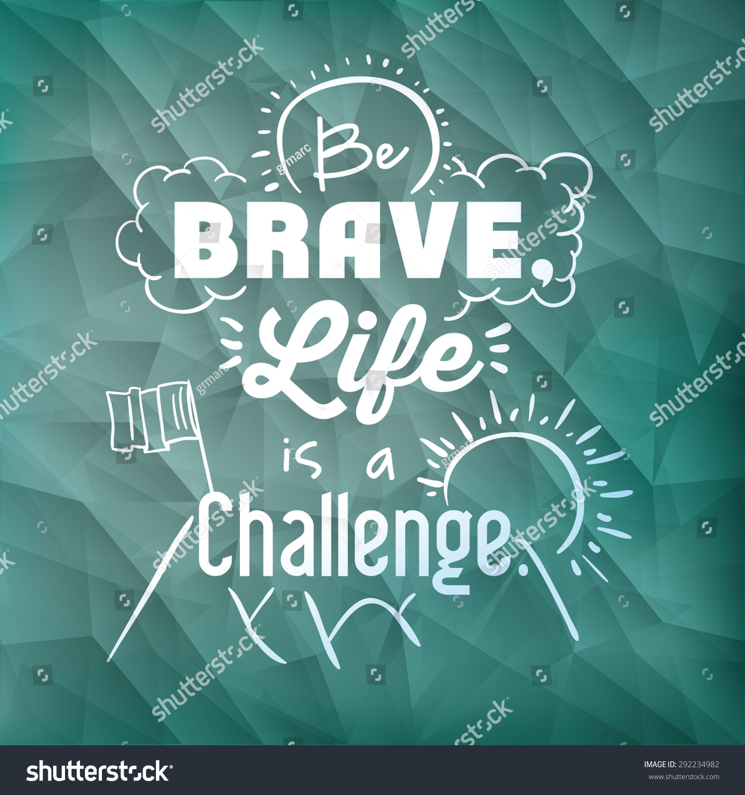 Encourage Quotes Design Over Blue Background Stock Vector 292234982 ...