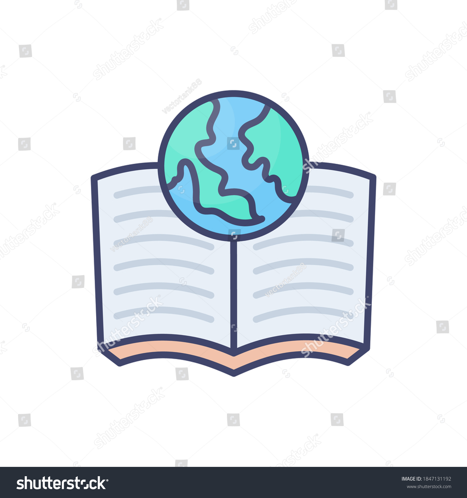 earth globe over open book, education concept clip art preview