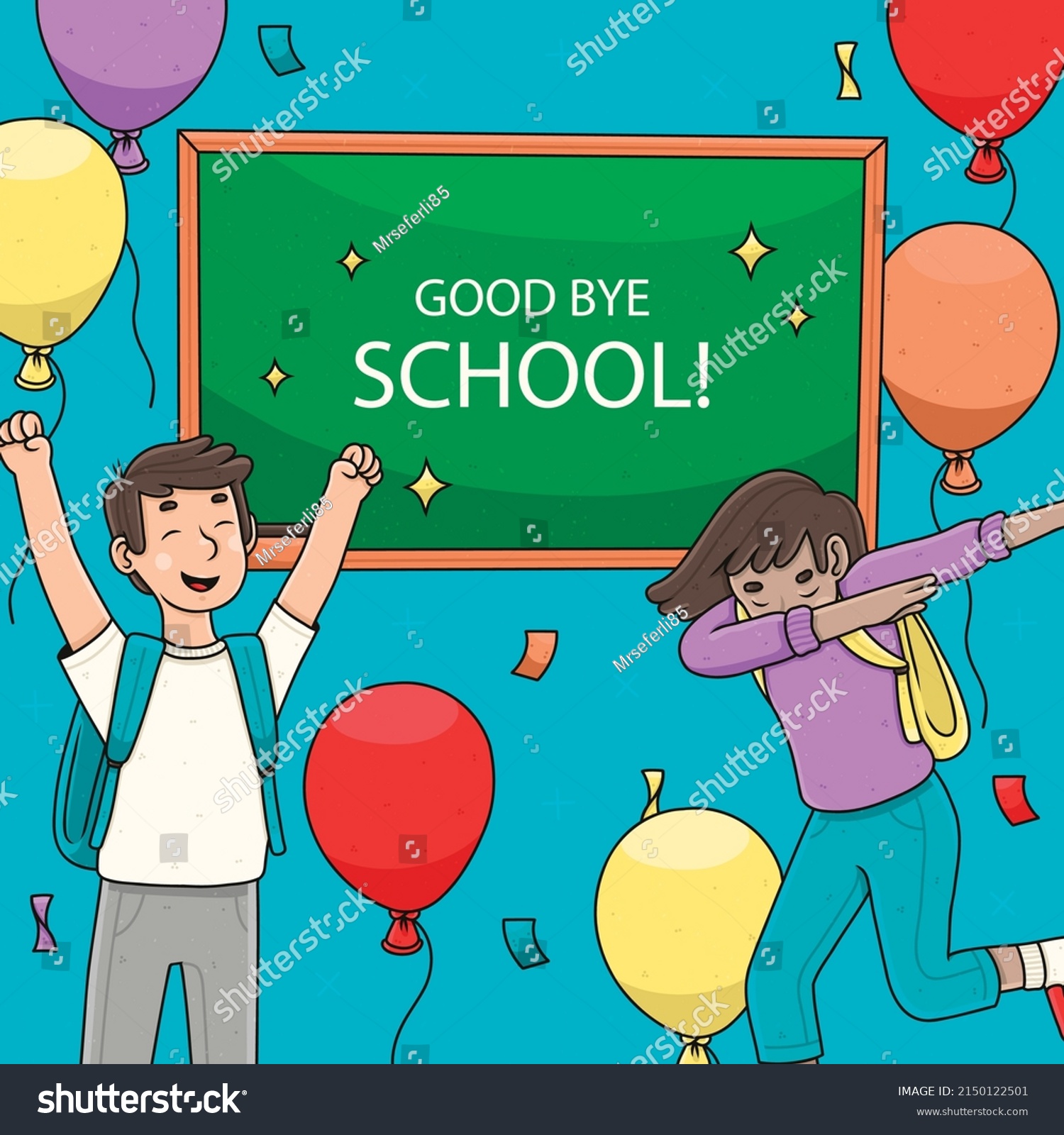 End School Day Year Pupils On Stock Vector (Royalty Free) 2150122501