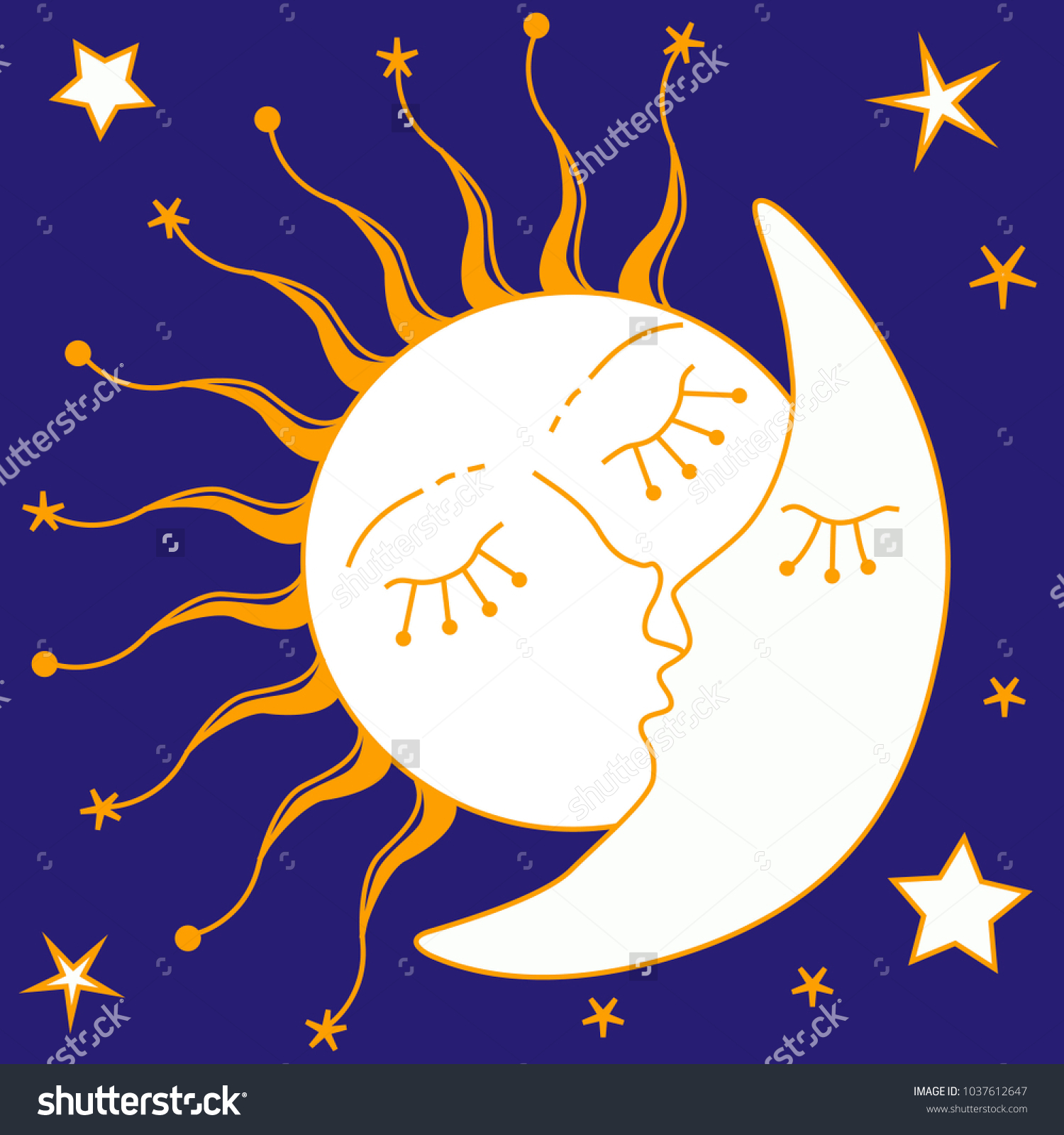 217 Sun moon kiss Stock Illustrations, Images & Vectors | Shutterstock