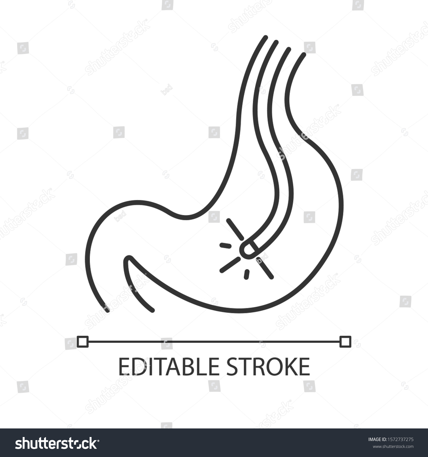 Endoscopy Linear Icon Gastroscopy Process Medical Stock Vector Royalty