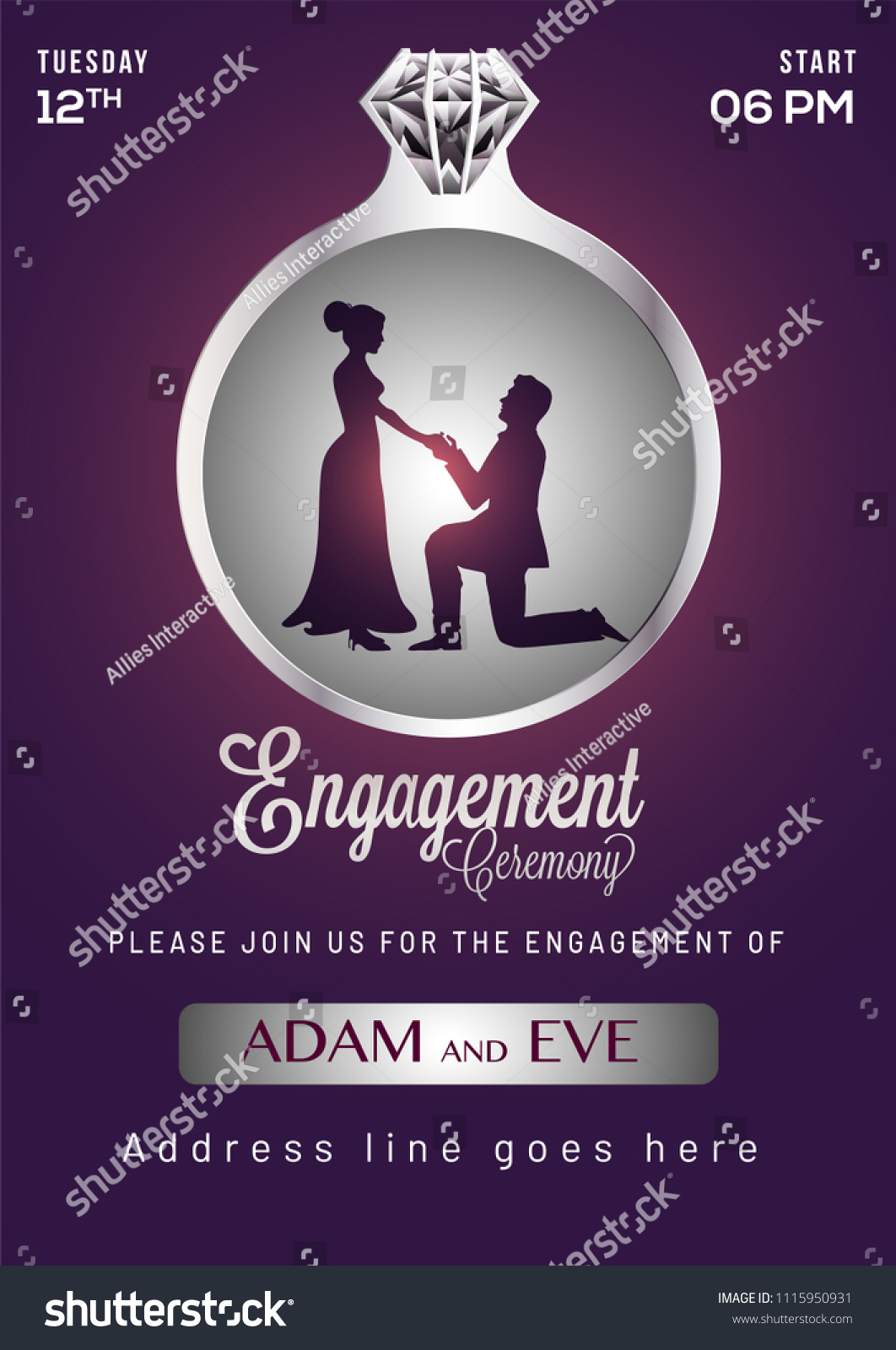 Engagement Invitation Card Template