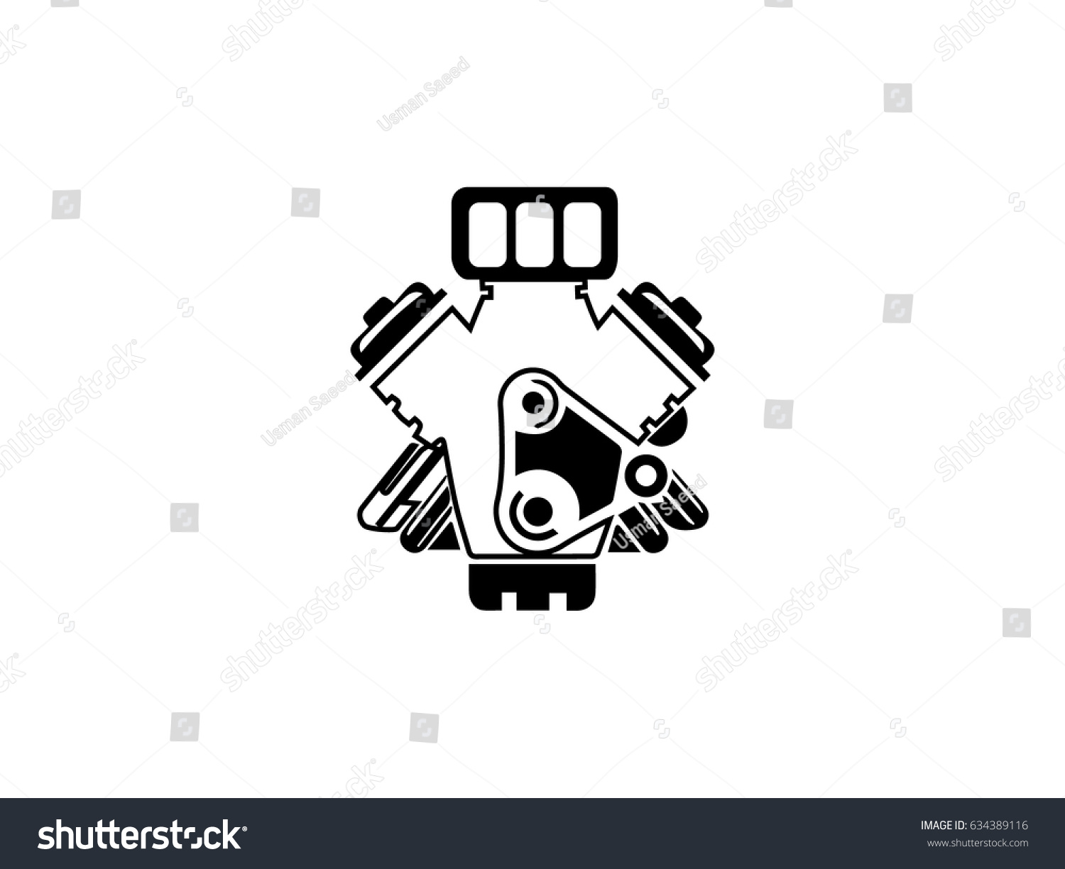 Engine Block Logo Design Stock Vector (Royalty Free) 634389116 ...