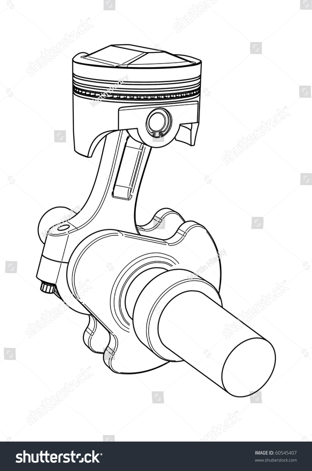 Engine Piston And Crank-Shaft - Vector Drawing - 60545407 : Shutterstock