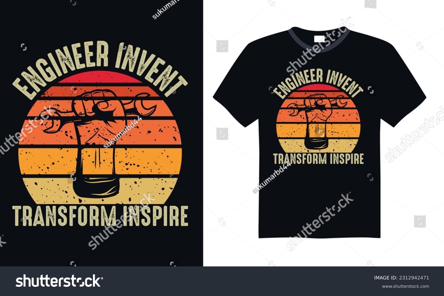 SVG of Engineer Invent Transform Inspire - Engineering T-shirt Design, SVG Files for Cutting, Handmade calligraphy vector illustration, Hand written vector sign svg