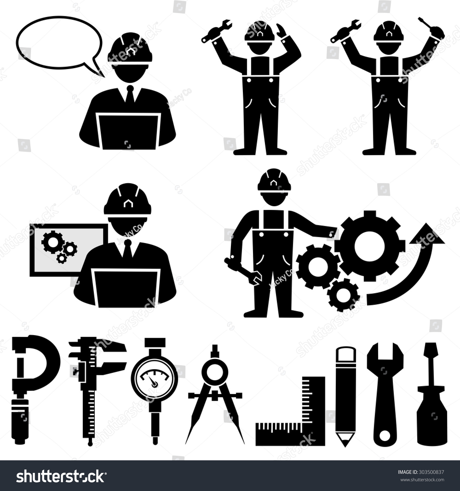 Engineering Icons Vector Stock Vector 303500837 - Shutterstock