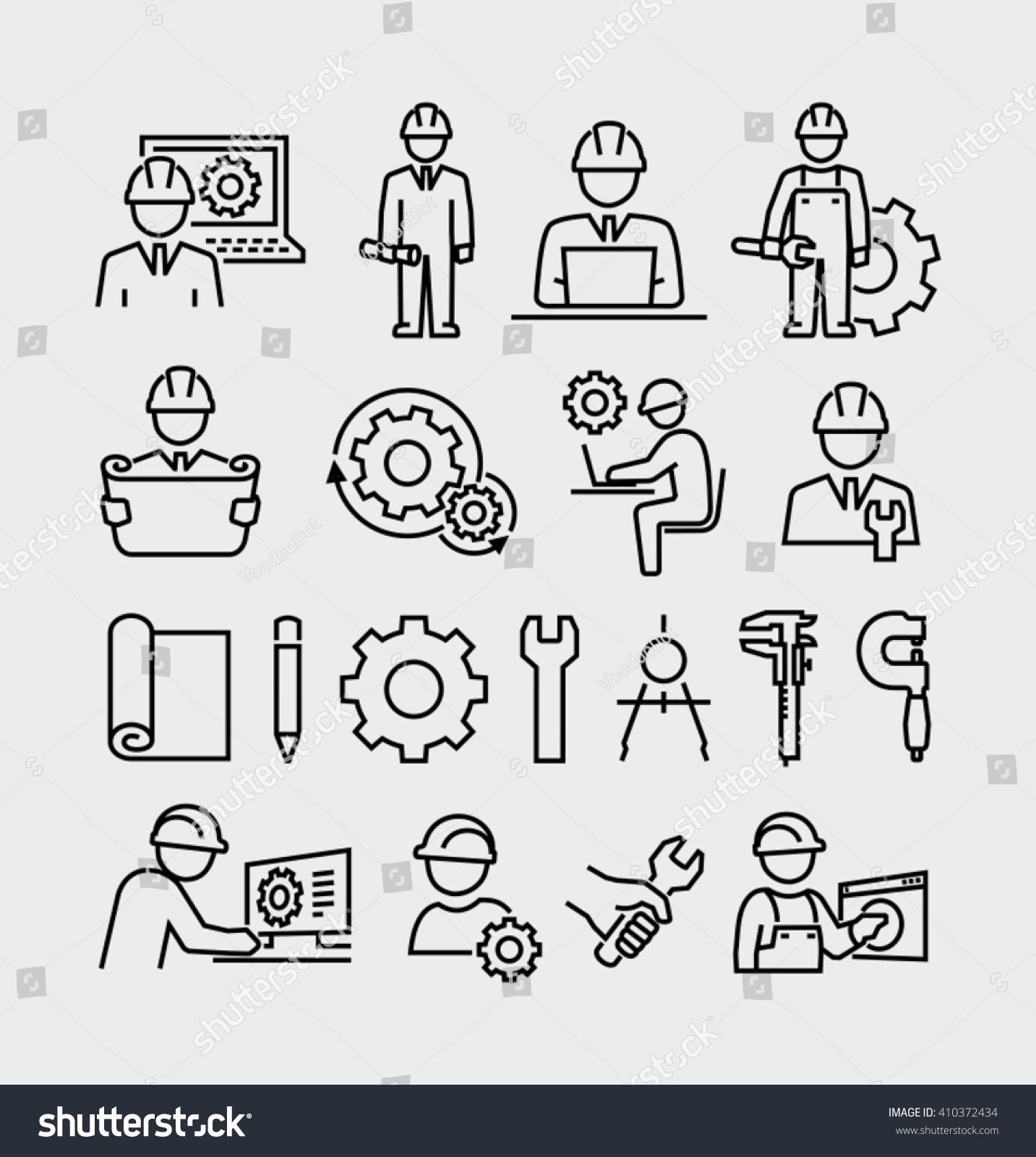 Engineering Vector Icons Set - 410372434 : Shutterstock