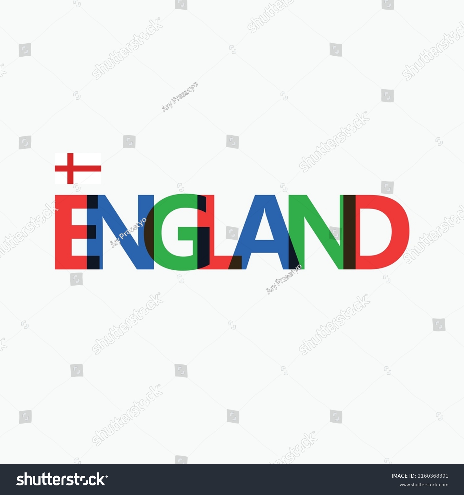 England Rgb Colorful Typography National Flag Stock Vector (Royalty ...