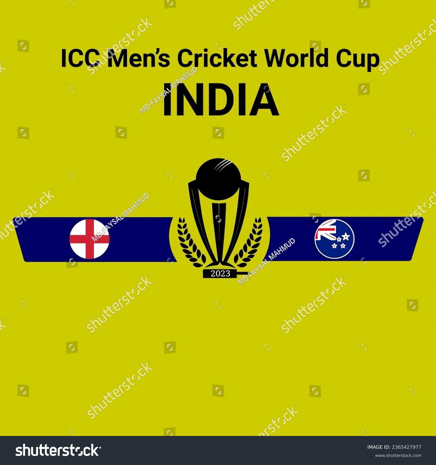 SVG of England vs New Zealand flag design with world map background for icc men’s cricket world cup 2023 tournament ,this vector for sport match template svg