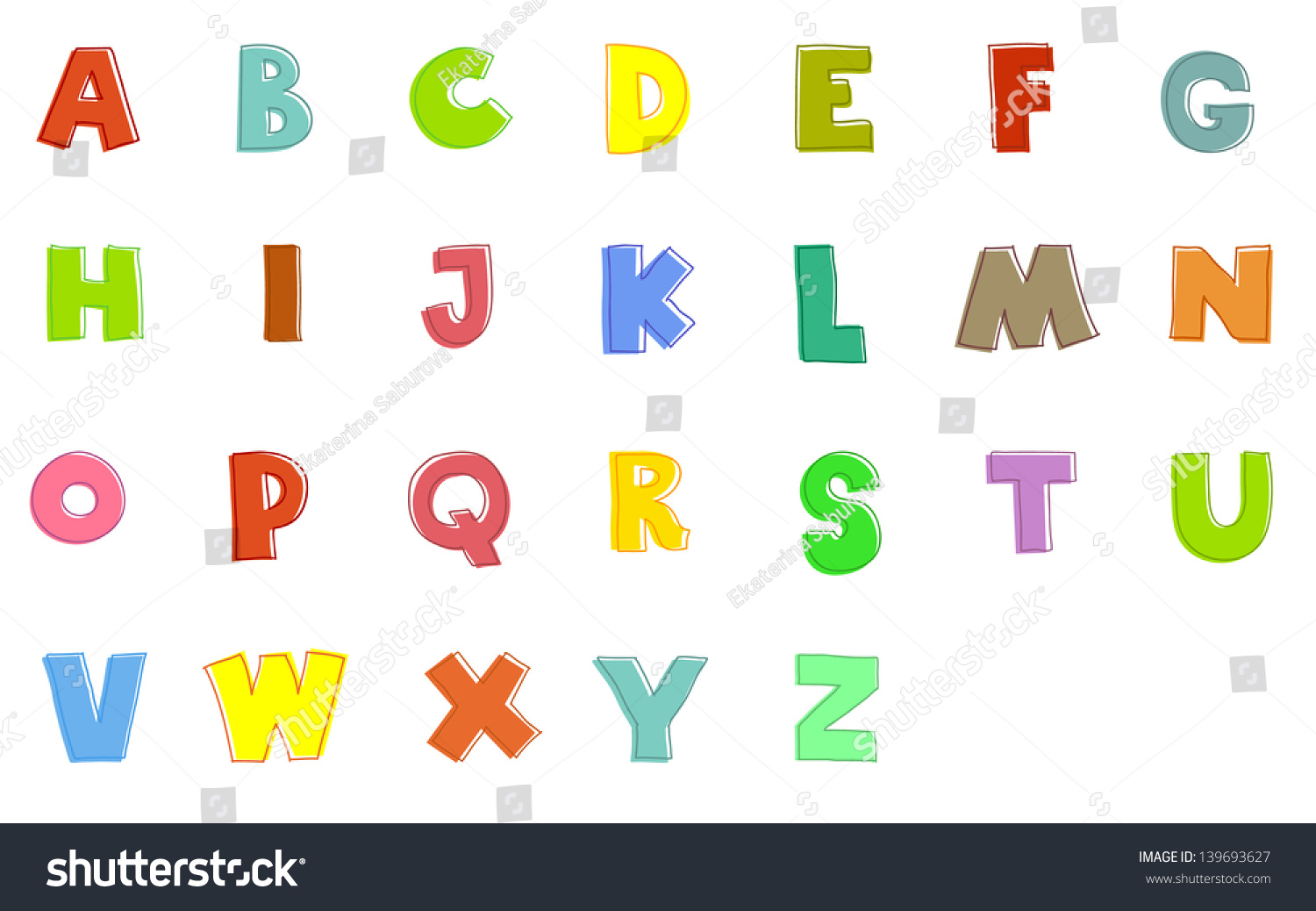 English Alphabet Stock Vector Royalty Free 139693627 Shutterstock 