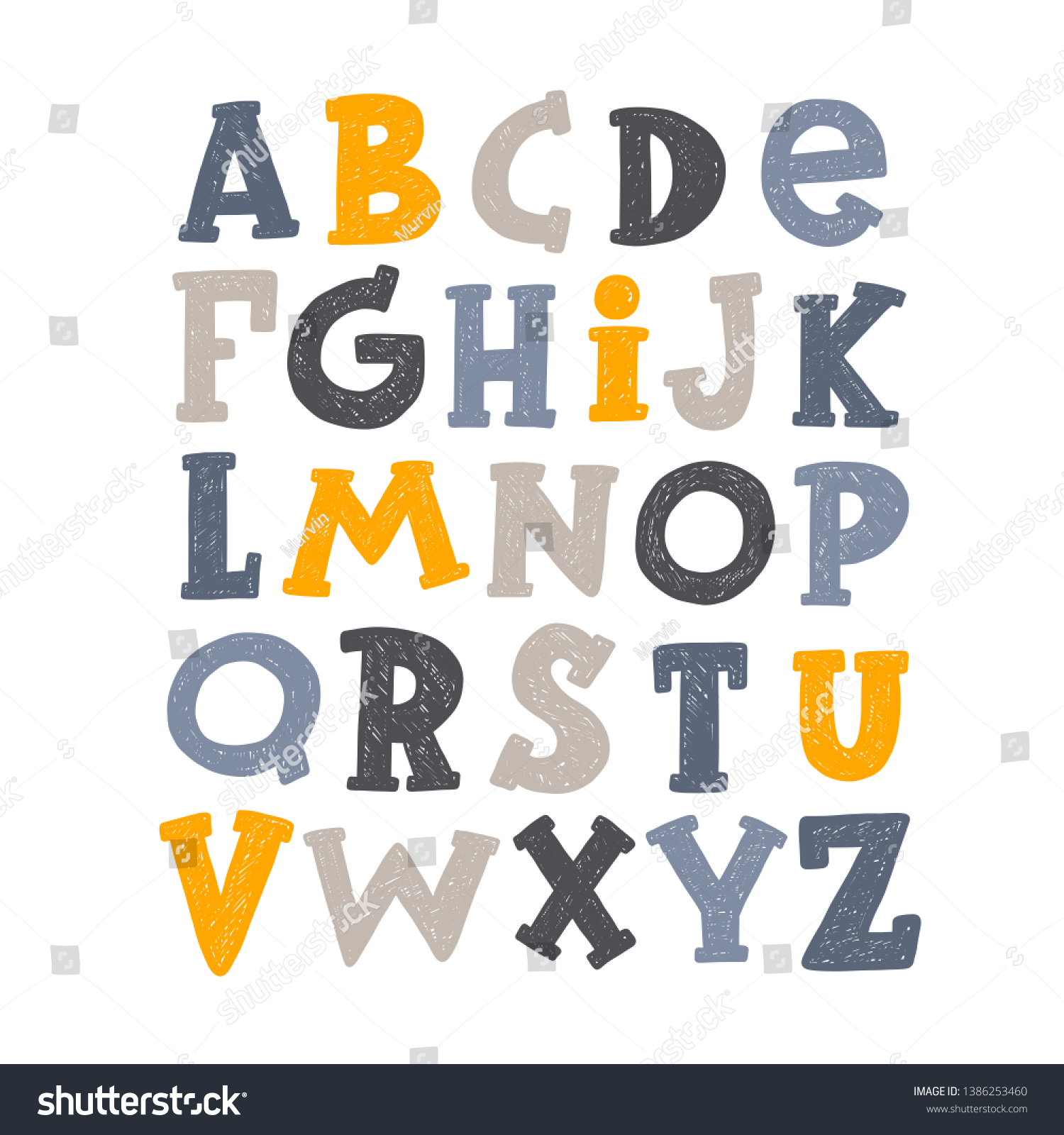 Alphabet Anglais Majuscule Abc Illustration Vectorielle Image Vectorielle De Stock Libre De
