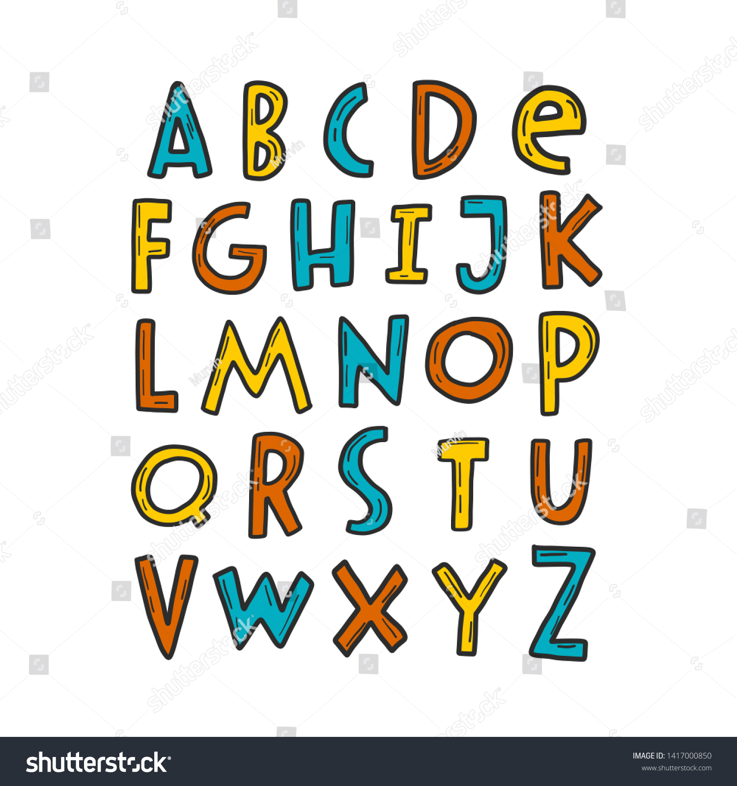 English Alphabet Abc Capital Letter Handlettering Vector Có Sẵn Miễn Phí Bản Quyền 1417000850