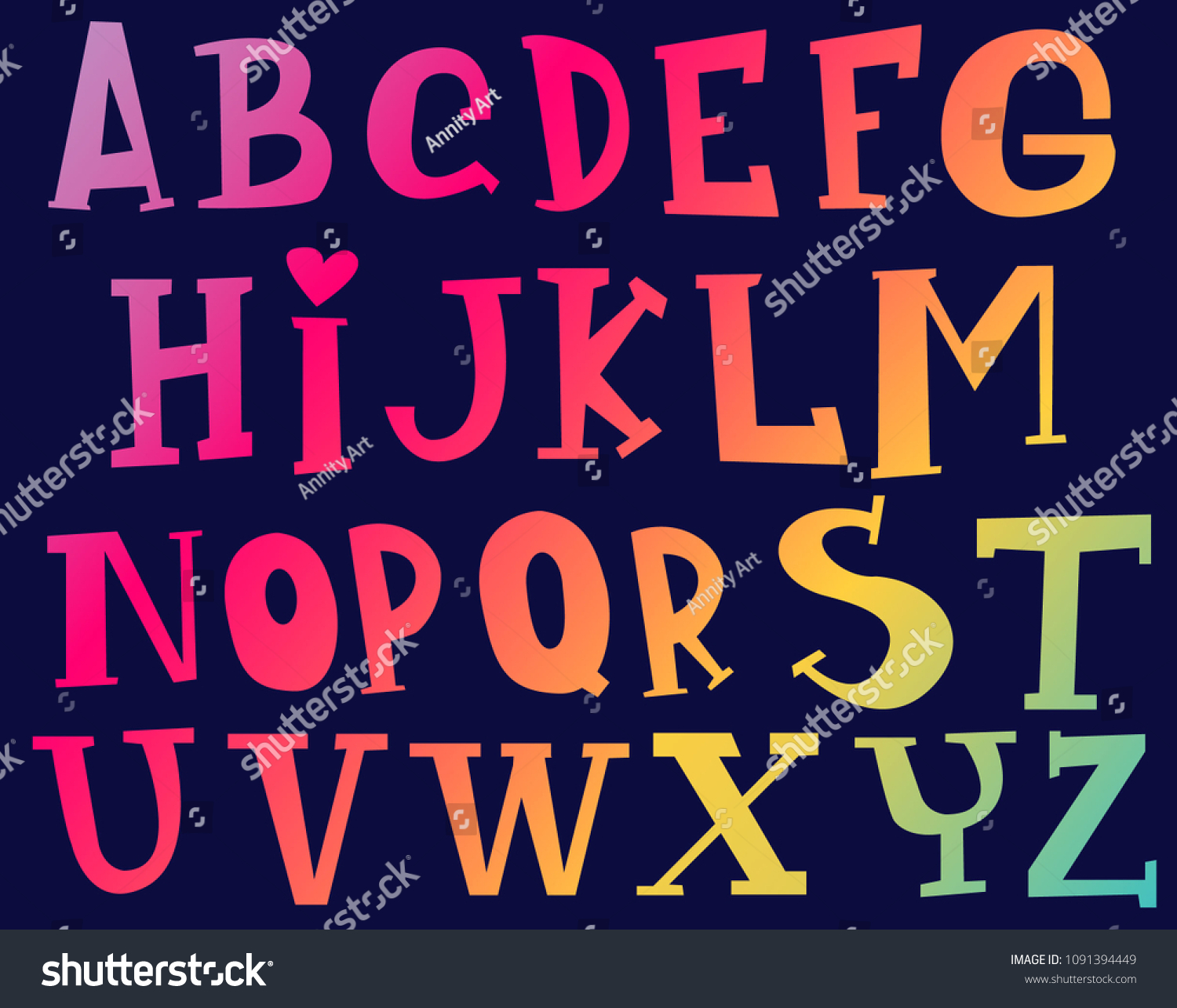 english-alphabet-multicolored-letters-text-messages-vector-de-stock