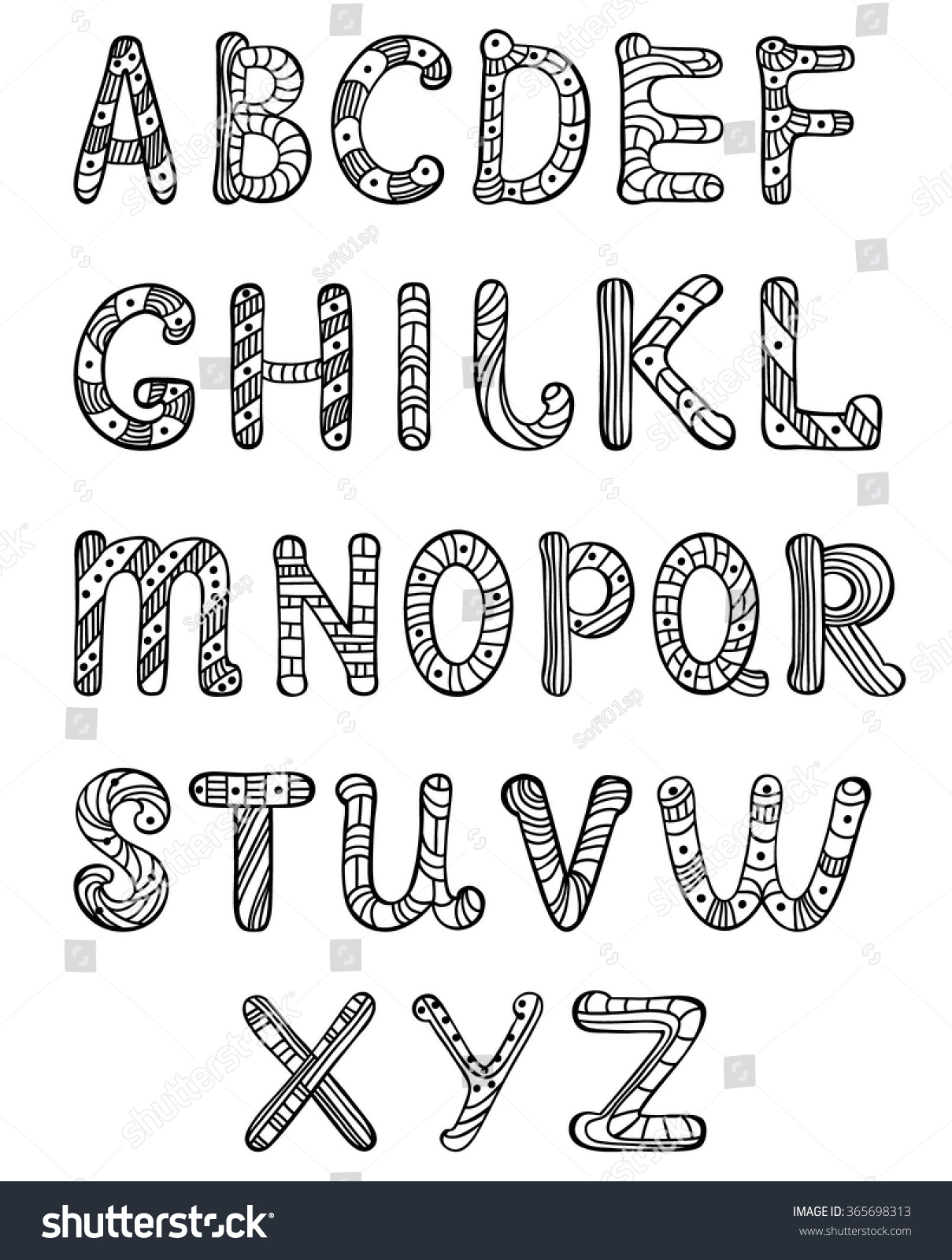 English Alphabet Painted By Hand Beautiful Stock Vector (Royalty Free ...