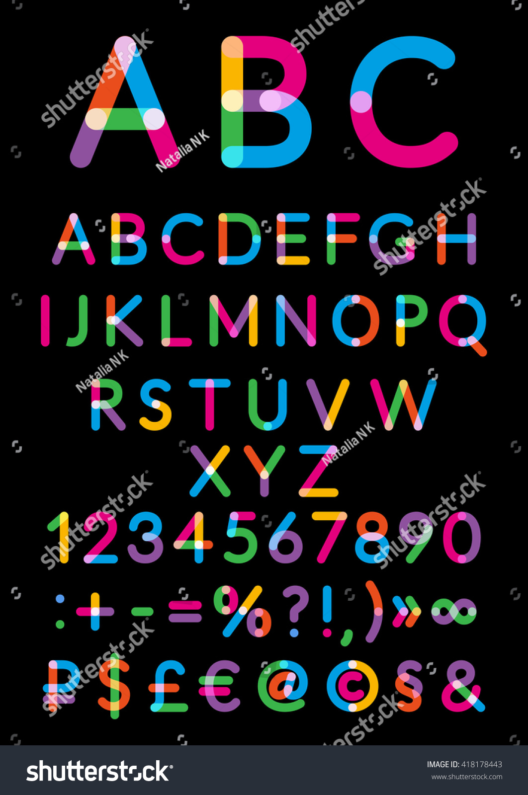 Vektor Stok English Alphabet Vector Illustration Tanpa Royalti Shutterstock