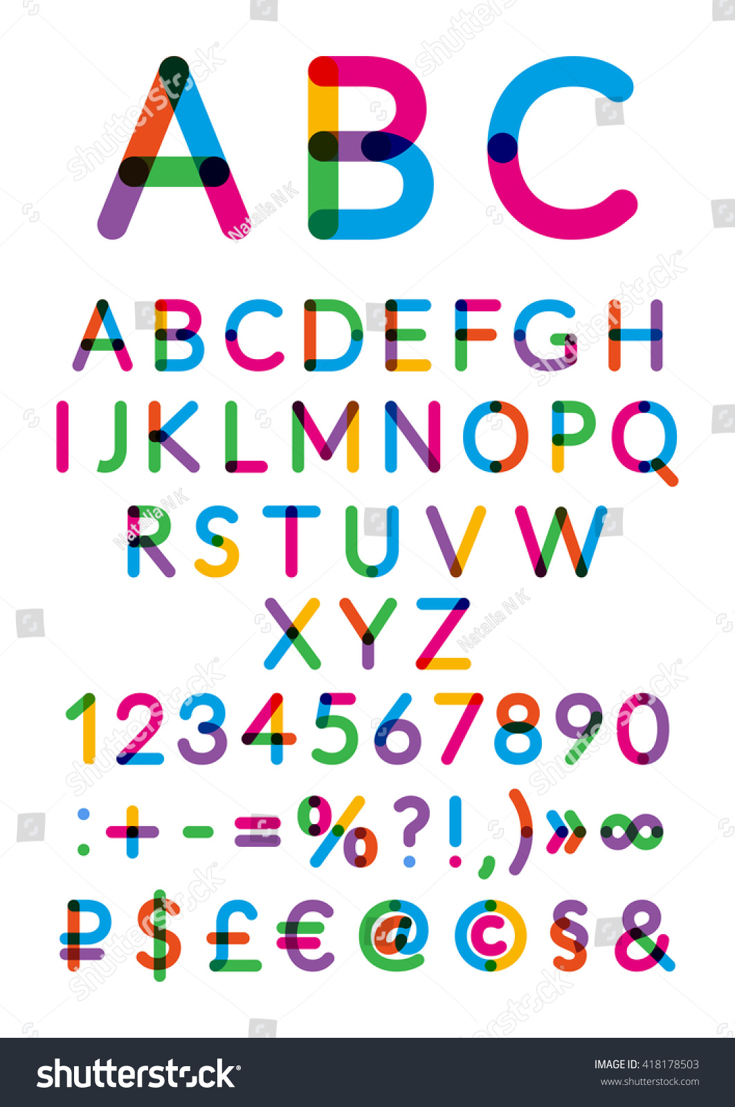 English Alphabet. Vector Illustration - 418178503 : Shutterstock